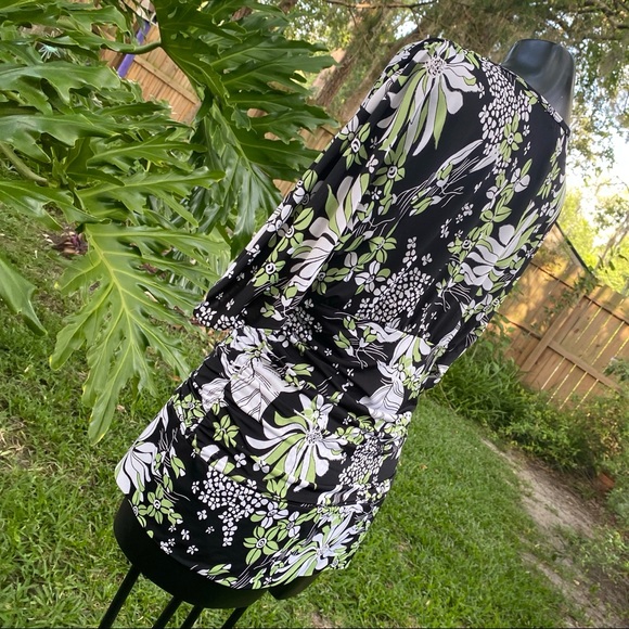 Vintage Rampage 90’s Black & Green Floral Blouse - Picture 6 of 8